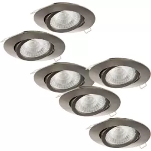 Image of 2 PACK 3 PACK Adjustable Ceiling Downlight Satin Nickel Cast Aluminium 5W GU10