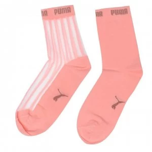 Image of Puma 2 Pairs Sheer Striped Ankle Socks - Peach