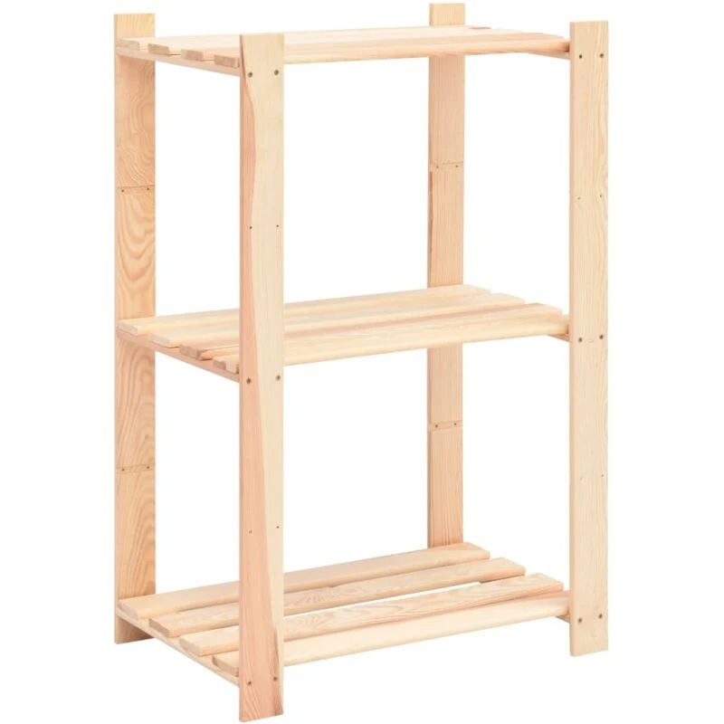 Image of VIDAXL Vidaxl - 3-Tier Storage Rack 60x38x90cm Solid Pinewood 150kg 8719883735474