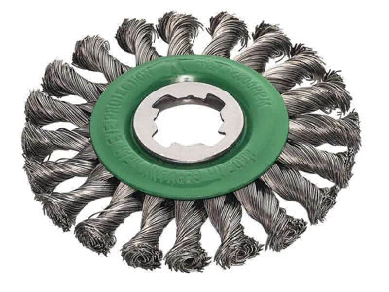 Image of Lessmann X Lock Non Sparking Stainless Steel Knotted Wire Wheel 473.81X Diameter: 125mm