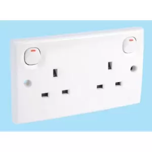 Image of Schneider Electric E25WE 13A 2 Gang Switched Mains Socket