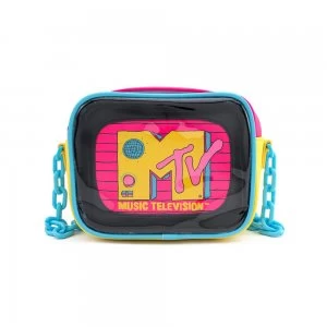 Image of Loungefly MTV Clear Pouch 2 Piece Crossbody Bag