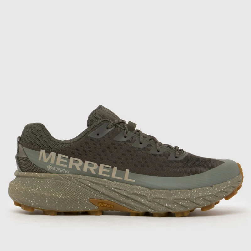Image of Merrell Agility Peak 5 Gore-Tex Trainers in Khaki Khaki UK 7 (EU 41)
