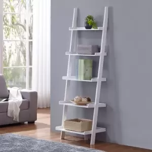 Image of Charles Bentley Tall Wooden 5 Rung Storage Ladder - White