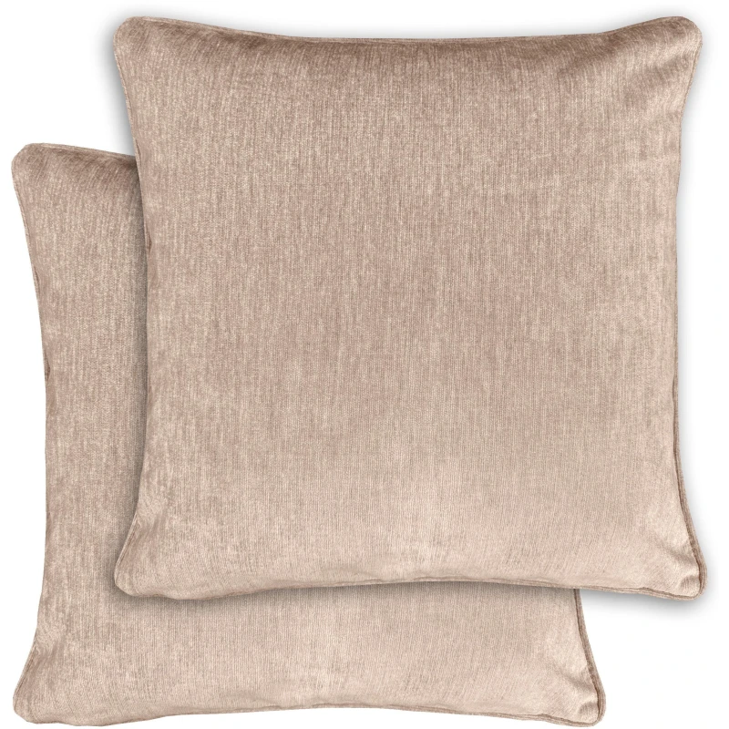 Image of Enhanced Living Knightsbridge Chenille Pair of Cushion Covers Sand unisex 43x43cm