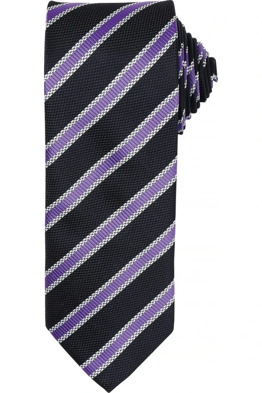 Image of Premier Premier Men Waffle Stripe Formal Business Tie in True Black True Black One Size Male 5057080770687