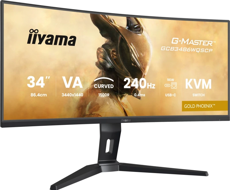 Image of iiyama iiyama G-MASTER Gold Phoenix 34" UWQHD 240Hz Curved Gaming Monitor (GCB3486WQSCP-B1) GCB3486WQSCP-B1