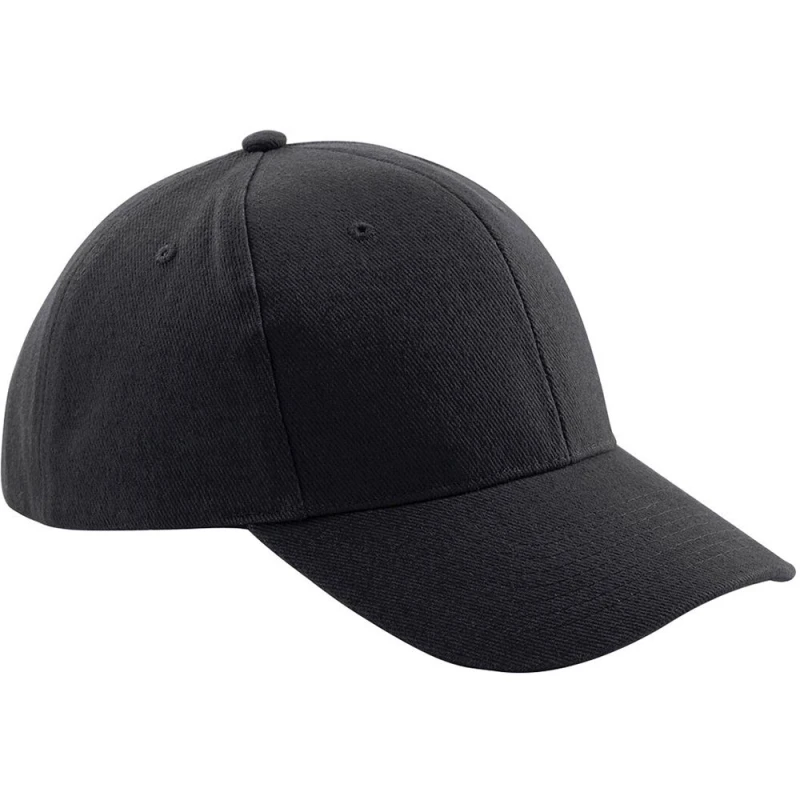 Image of Beechfield Beechfield Men Pro-Style Heavy Brushed Cotton Baseball Cap Headwear in Black One Size Male 5055747801743