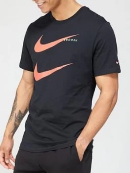Image of Nike Sportswear Swoosh T-Shirt - Black/Red