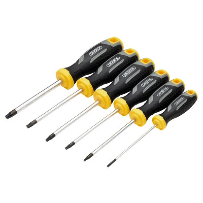 Image of Draper 13435 TX-STAR Tamperproof Soft Grip S/Driver Set 6 Pcs 13435