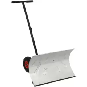 Image of Vidaxl - Manual Snow Shovel with Wheels Silver