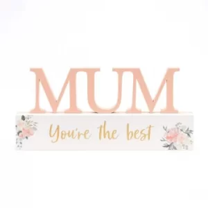 Image of Peaches & Cream Mantel Plaque Mum You're The Best