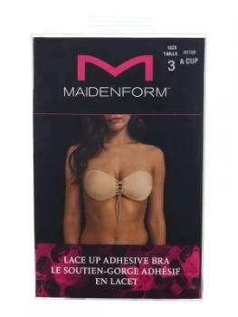 Image of Maidenform Accessories Lace up adhesive stick on thong Nude