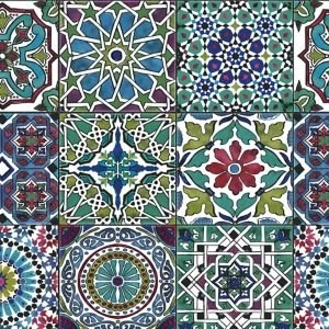 Image of D-C-Fix Gloss Multicolour Tile effect Self-adhesive film (L)1.5m (W)675mm