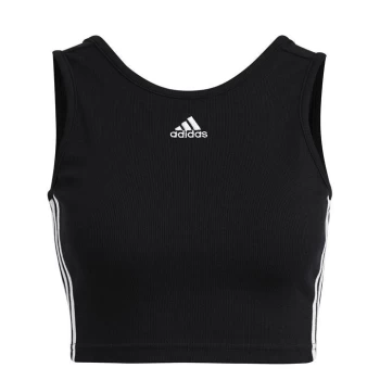 Image of adidas 3S Crop Tank Top Womens - Black