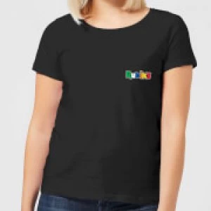 Image of Rubik's Core Logo Pocket Womens T-Shirt - Black