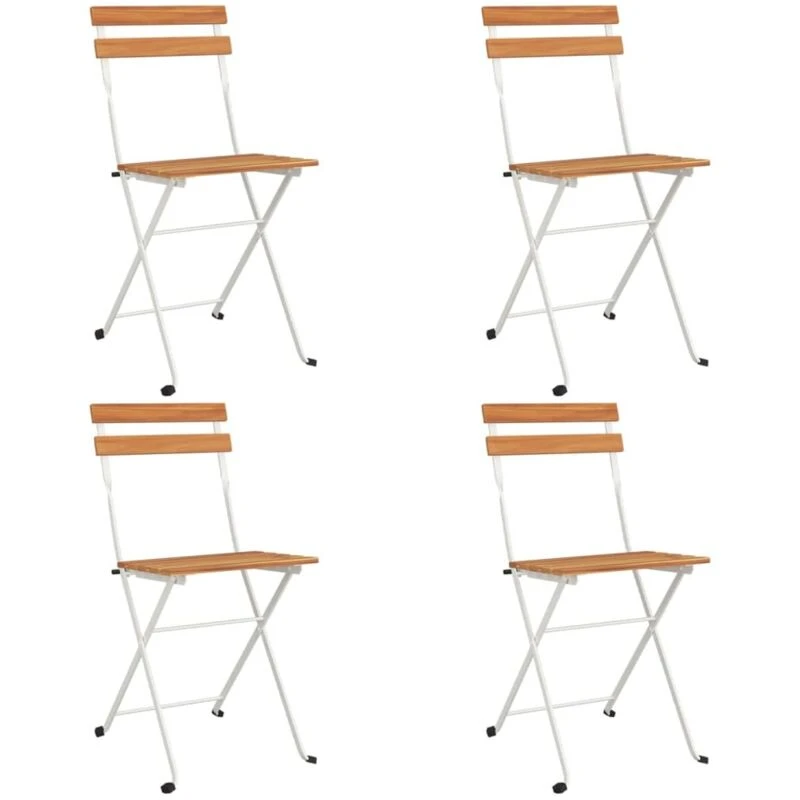 Image of VIDAXL Folding Bistro Chairs 4 pcs Solid Wood Acacia and Steel Vidaxl 319975
