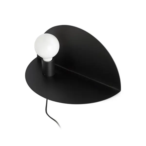 Image of Nit Left Black Wall Lamp Shlelf