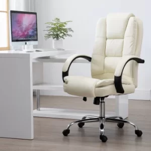 Image of Vinsetto Office Chair, 360° Swivel, PU Leather-Beige