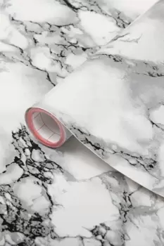 Image of D-C-Fix Sticky Back Plastic Glossy Marble White - Size: 90cm x 2.1m