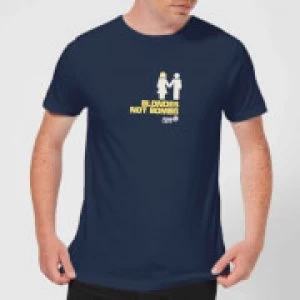 Image of Plain Lazy Blonds Not Bombs Mens T-Shirt - Navy - S
