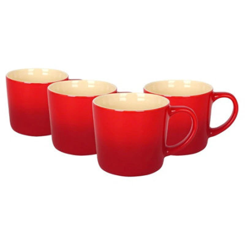 Image of Argon Tableware New Bone China Ombre Mugs - 330Ml - Red - Pack Of 4