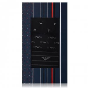 Image of Emporio Armani Underwear 3 Pack Gift Socks - Blck/Grey 14220