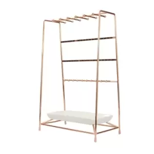 Image of Rose Gold Jewellery Stand with Ceramic Dish M&amp;W