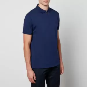 Image of Polo Ralph Lauren Slim-Fit Cotton-Blend Half-Zip Polo Shirt - S