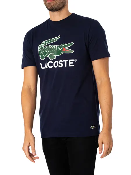 Image of Lacoste Logo Graphic T-Shirt Blue Marine M