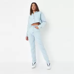Image of Missguided All Over Fray Detail Wrath Jeans Co Ord - Blue