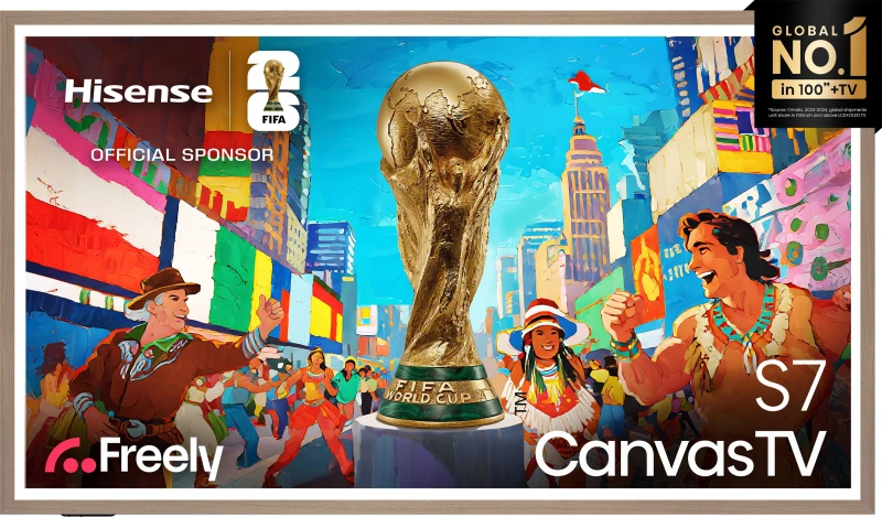 Image of Hisense S7NQ Canvas 55" Smart 4K Ultra HD QLED Freely TV - 55S7NQTUK