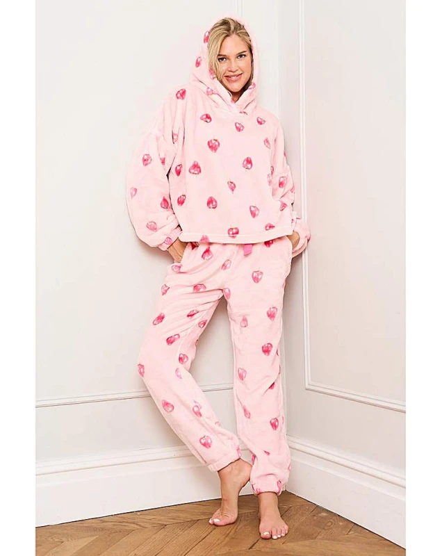 Image of Jim Jam The Label Strawberry Print Twosie Pink - Jim Jam The Label - Size: S/M Pink Female S/M MO51001