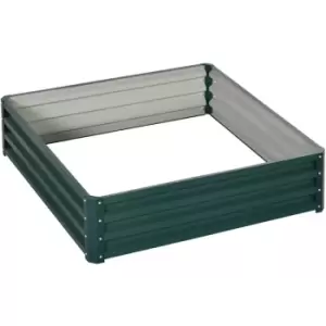 Image of Outsunny Raised Garden Bed Metal Patio Backyard Flower Vegetable Planter Green - Grey