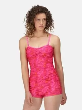 Image of Regatta Aceana Tankini Top II - Pink Fusion Palm, Pink Print, Size 12, Women