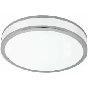 Image of Loops - Wall Flush Ceiling Light Colour White Shade White Chrome Plastic Bulb LED 24W