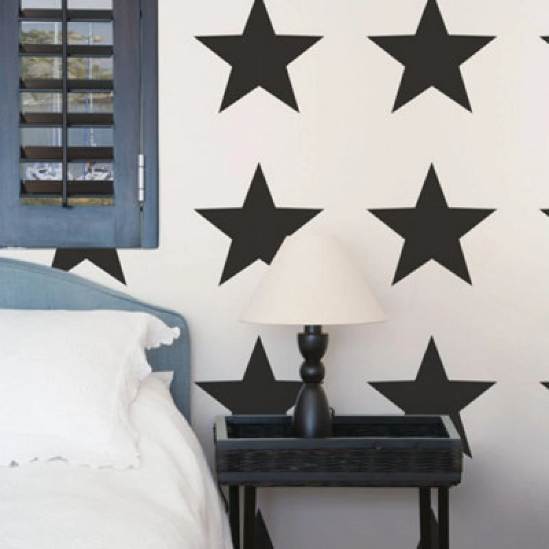 Image of Galerie Deauville 2 Black White Big Star Smooth Wallpaper