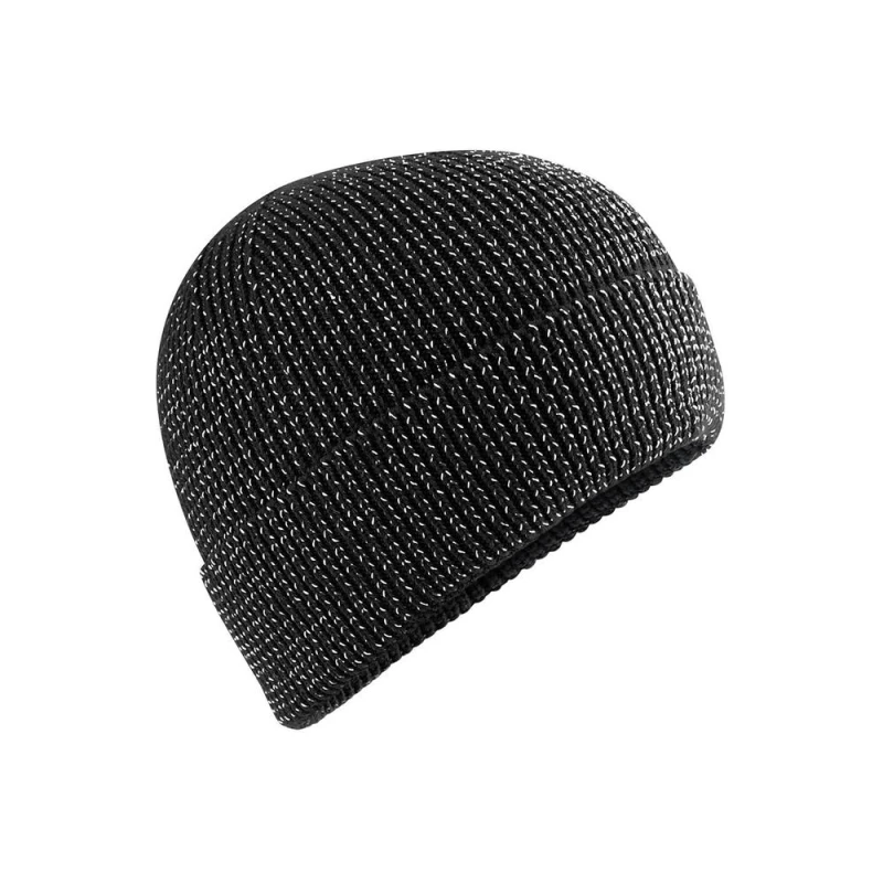 Image of Beechfield Mens Streetlite Reflective Beanie in Black Male One Size
