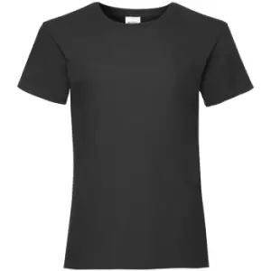 Image of Fruit Of The Loom Girls Childrens Valueweight Short Sleeve T-Shirt (Pack Of 5) (5-6) (Black)