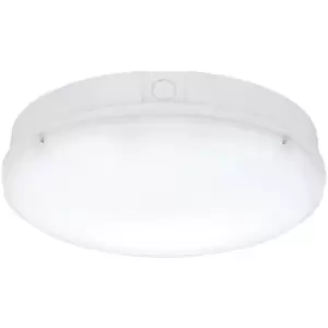 Image of Gloss White IP65 Bulkhead Light - 18W CCT SMD LED Module - Microwave Sensor