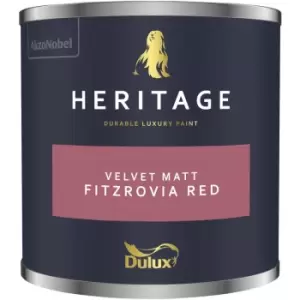 Image of Dulux Heritage Velvet Matt Fitzrovia Red Matt Emulsion Paint 125ml