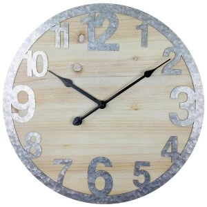 Image of Wooden Wall Clock with Zink Numbers 40cm