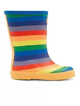 Image of Hunter Kids First Classic Rainbow Wellington Boot, Multi, Size 5 Younger