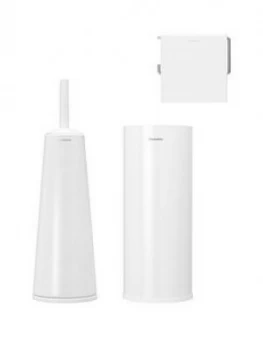 Image of Brabantia White 3 Piece Toilet Accessory