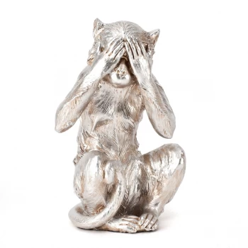 Image of HESTIA Silver Monkey Ornament - See No Evil