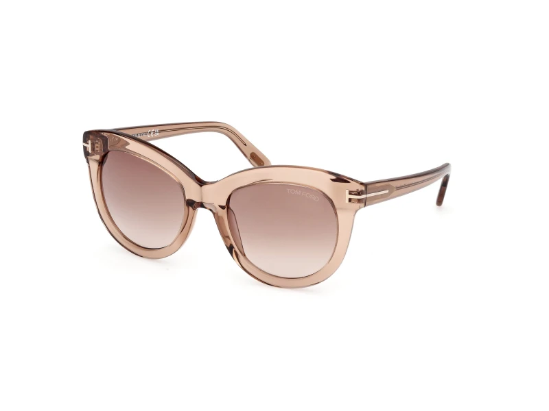 Image of Tom Ford Odette Butterfly Sunglasses - Shiny Light Brown Light Brown WAGZW Unisex