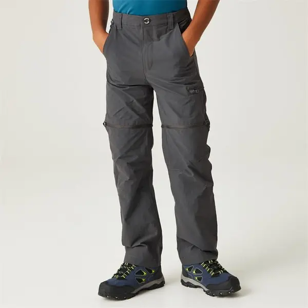 Image of Regatta Junior Highton Zip Off Trousers - Grey C7-C8yrs