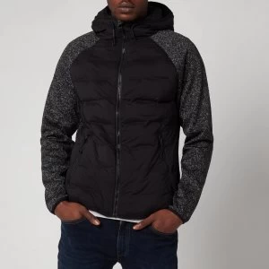 Image of Superdry Mens Sonic Hybrid Zip Through Sweatshirt - Sonic Black Grit - M