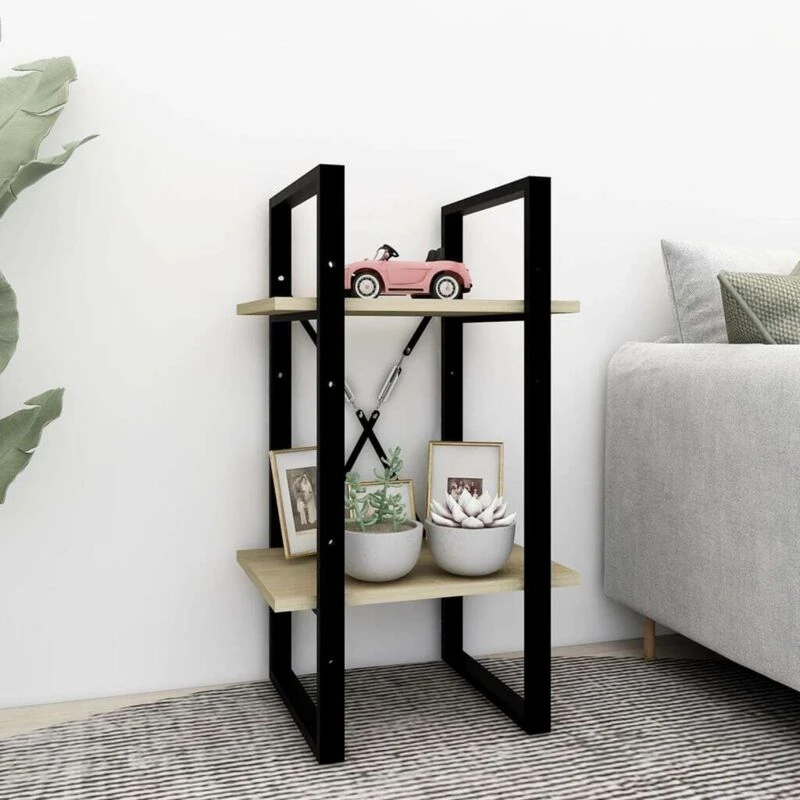 Image of Vidaxl 2-tier Book Cabinet Sonoma Oak 40X30X70 Cm Engineered Wood, Brown 806410