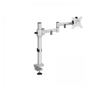 Image of Luna single flat screen monitor arm - silver